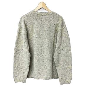 Papas ウール混 ニット セーター 長袖 クルーネック ハーフボタン L ベージュ