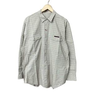 チェック柄 シャツ 長袖 コットン ロゴ刺? L マルチカラー