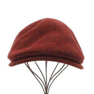 Papas + プラス ハンチング 帽子 ツイード ウール 赤 レッド /JS