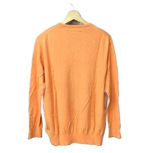 POLO RALPH LAUREN カシミヤ混 ロゴ刺? Vネック ニット 長袖 セーター L オレンジ
