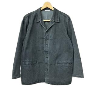 カバーオール デニムジャケット 無地 ロゴ刺? M ダークグレー