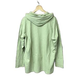 Papas 無地 パーカー フーディー プルオーバー コットン 刺? M 緑 グリーン