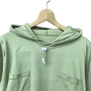 Papas 無地 パーカー フーディー プルオーバー コットン 刺? M 緑 グリーン