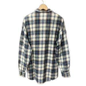 Papas チェック柄 ボタンダウン ネルシャツ 長袖 シャツ コットン 50 L ブラウン ブルー アイボリー