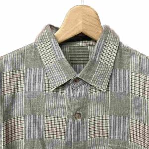 Papas チェック柄 ネルシャツ 長袖 シャツ コットン 50 L グレー
