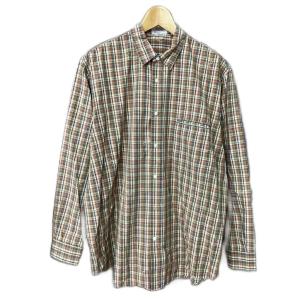 チェック柄 シャツ 長袖 コットン L レッド グリーン イエロー マルチカラー
