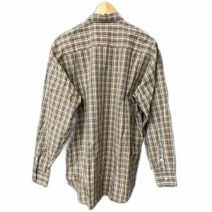 Papas チェック柄 シャツ 長袖 コットン L レッド グリーン イエロー マルチカラー