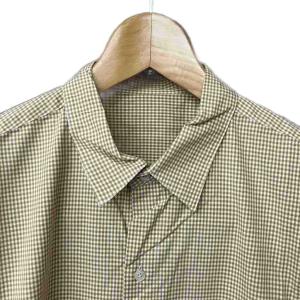 Papas ギンガムチェック シャツ 長袖 コットン M 黄 イエロー