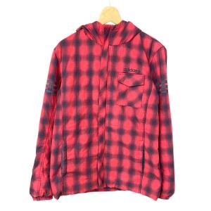 ST CH ライト パデッド ジャケット 中綿 ブルゾン チェック Z04785 L 赤 レッド ブラック