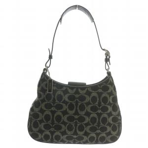 ハンドバッグ ワンショルダー ウール レザー シグネチャー 総柄 黒 ブラック 8139 /XZ GY18