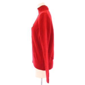 Maison Kitsuné ニット セーター 長袖 ハイネック ワンポイント ウール XS 赤 レッド /BB