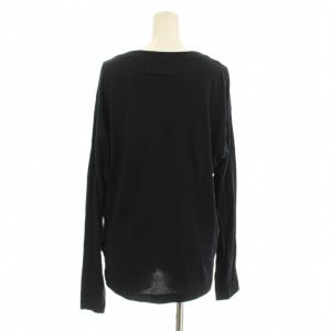 MM6 Maison Margiela Tシャツ カットソー 長袖 クルーネック ロゴ プリント M 黒 ブラック グレー S52GC0017