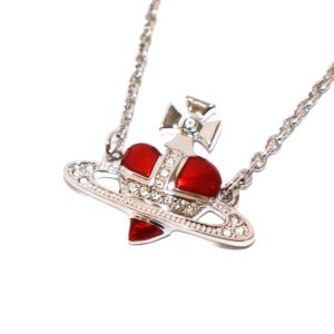 オーブ ハート ブレスレット シルバーカラー レッド