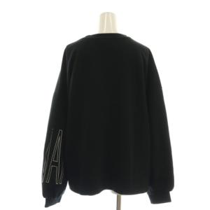 EMPORIO ARMANI ロゴ刺繍スウェットプルオーバー 42 ブラック ホワイト /DO OS