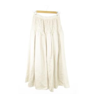 SATIN SHIRING SK ロングスカート フレア 光沢 ハリ感 40 L ライトベージュ 522310803201-01