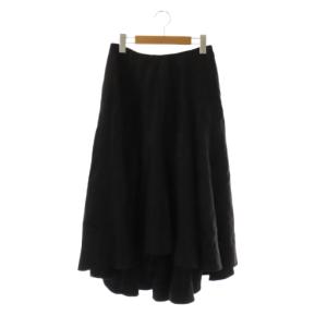 PANEL FLARE SKIRT LINEN TWILL スカート ロング フレア リネン 1 黒 /NR