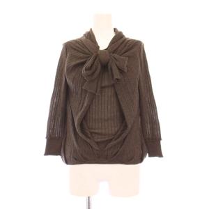 ニット プルオーバー リボン S ブラウン