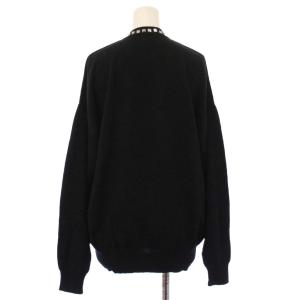 HYSTERIC GLAMOUR スタッズカーディガン ニット 長袖 Vネック ストレッチ 装飾 F 黒 ブラック 01213ND01 /BB