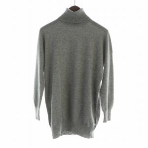 カシミヤ100％ ニット プルオーバー タートルネック XS グレー 371128