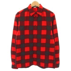バッファローチェックウールシャツ 39 ブラック レッド 433503 TSA13