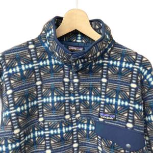 Patagonia Synchilla Snap-T Pullover フリース 総柄 プルオーバー ハーフボタン XL ブルー