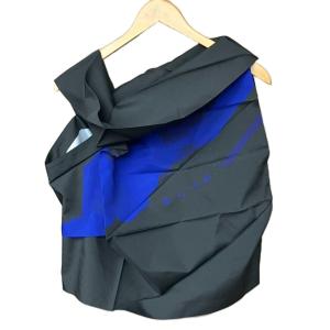 ORIGAMI ノースリーブ カットソー 変形デザイン 総柄 3 ブラック ブルー IL63FJ511