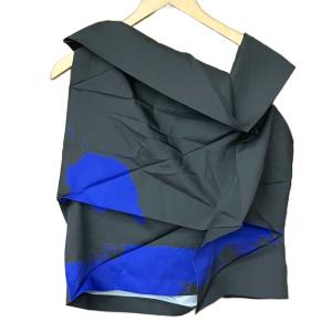 ISSEY MIYAKE ORIGAMI ノースリーブ カットソー 変形デザイン 総柄 3 ブラック ブルー IL63FJ511
