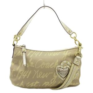 スクリプトルレックス ハンドバッグ ショルダー 2WAY ミニ ハートモチーフ 総柄 ベージュ F17462