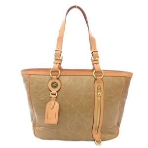 トートバッグ ロゴ 舟型 レザー 本革 茶 ブラウン /AE GY47