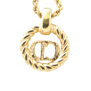 Christian Dior 美品 ネックレス ペンダント CDロゴ ゴールドカラー /AE GY47