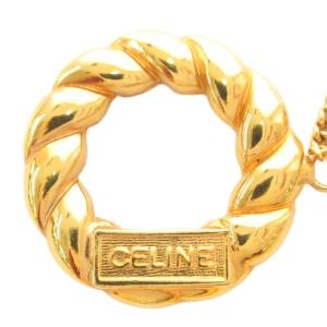 CELINE 美品 スカーフリング ツイストフープ ロゴ ゴールドカラー /AE GY47