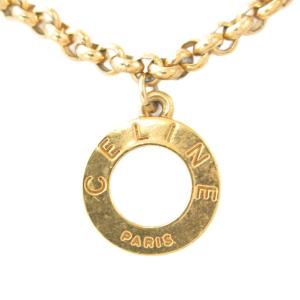 CELINE ネックレス ペンダント モチーフ3連 チェーン ゴールドカラー /AE GY47