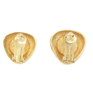 Christian Dior イヤリング フェイクパール 三角 ゴールドカラー 白 ホワイト /AE GY47