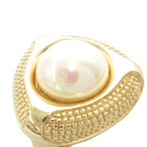 Christian Dior イヤリング フェイクパール 三角 ゴールドカラー 白 ホワイト /AE GY47