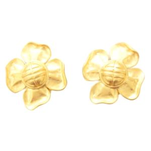 美品 イヤリング フラワーモチーフ 花 ゴールドカラー /AE GY47