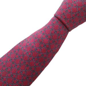 ネクタイ レギュラータイ 総柄 ロゴ シルク ボルドー 青 ブルー /AE GY47