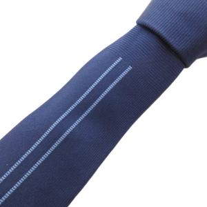 美品 ネクタイ レギュラータイ ライン ロゴ シルク 紺 ネイビー /AE GY47
