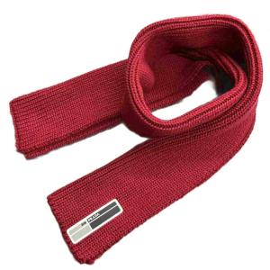 Red Knit Wool Scarf ニットウールマフラー ロゴ 赤 レッド AA