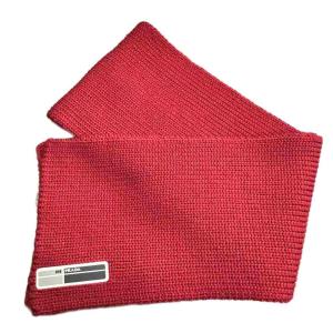 PRADA Red Knit Wool Scarf ニットウールマフラー ロゴ 赤 レッド AA