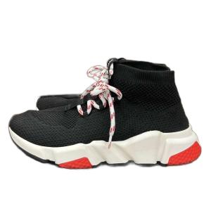 スピードトレーナー レースアップ シューズ スニーカー 靴 24.5cm 黒 ブラック AA