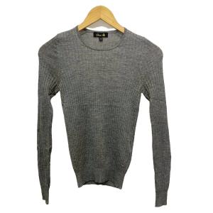 18G リブクルーネックニット カットソー カシミヤ シルク混 長袖 6513-106-0433 1 グレー