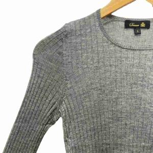 Drawer 18G リブクルーネックニット カットソー カシミヤ シルク混 長袖 6513-106-0433 1 グレー