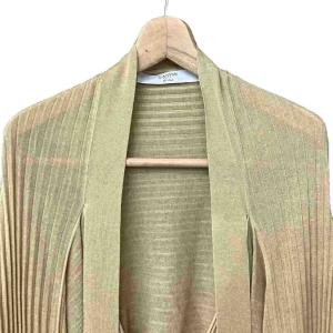 LANVIN シルク混 クロップド丈 ニット カーディガン カットソー 長袖 S ベージュ