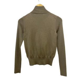 LANVIN ウール ニット フリル ハーフジップ 長袖 S グレー系