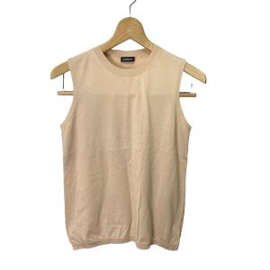 ノースリーブ ニット カットソー ストレッチ F 38 ベージュ