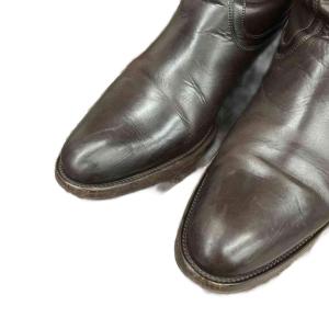SARTORE レザー ロングブーツ ジップアップ 38 24.0cm 茶 ブラウン