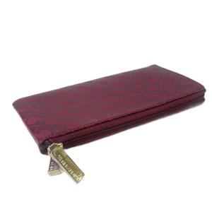GHERARDINI 長財布 ロングウォレット ラウンドファスナー 総柄 ソフティ 小銭入れ 札入れ 赤茶 ボルドー