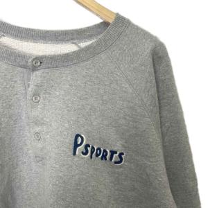 Papas スウェット トレーナー ヘンリーネック ラグランスリーブ ロゴ 長袖 L グレー