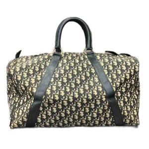 Christian Dior ヴィンテージ トロッター ボストンバッグ ブラック ベージュ