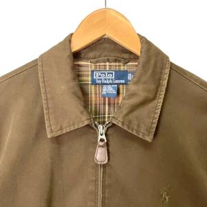 Polo by Ralph Lauren ジップアップ ジャケット ブルゾン ロゴ刺? S 茶色 ブラウン